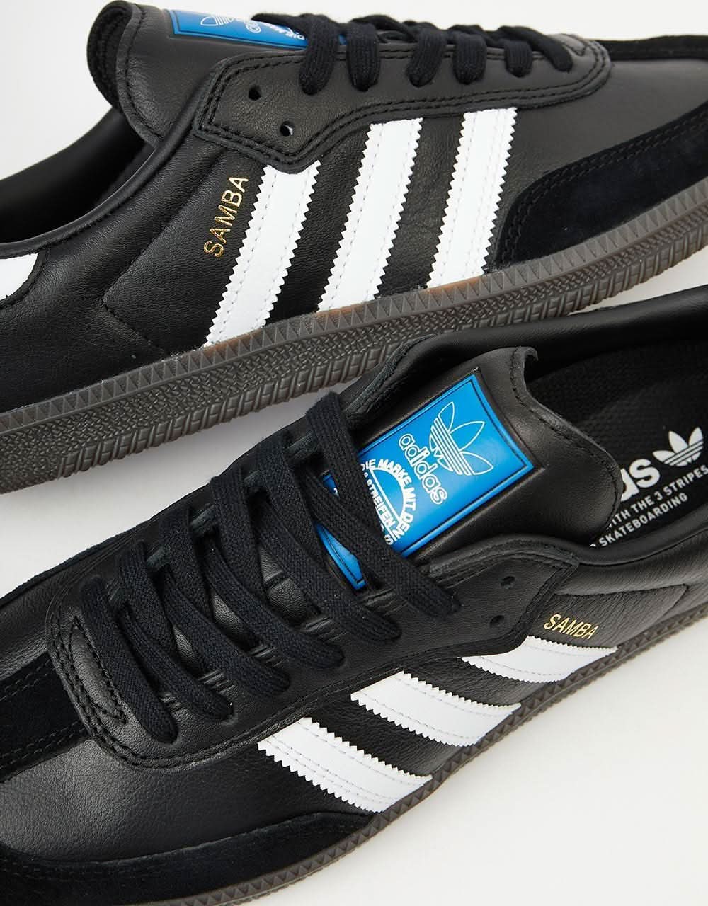 adidas Samba ADV Skate Shoes - Core Black/White/Gum, product image 4