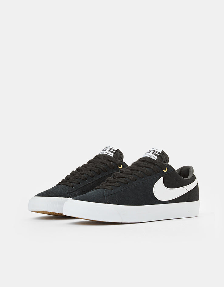 Nike SB Zoom Blazer Low Pro GT Skate Shoes - Black/White/Gum Light Brown, product image 3