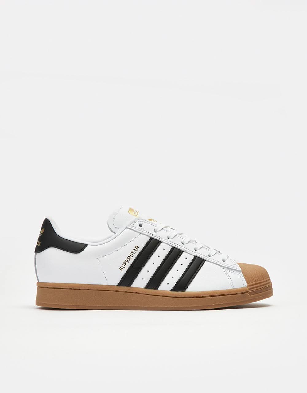 adidas Superstar ADV Skate Shoes - White/Core Black/Gum, product image 1