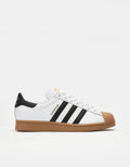 adidas Superstar ADV Skate Shoes - White/Core Black/Gum, product image 1