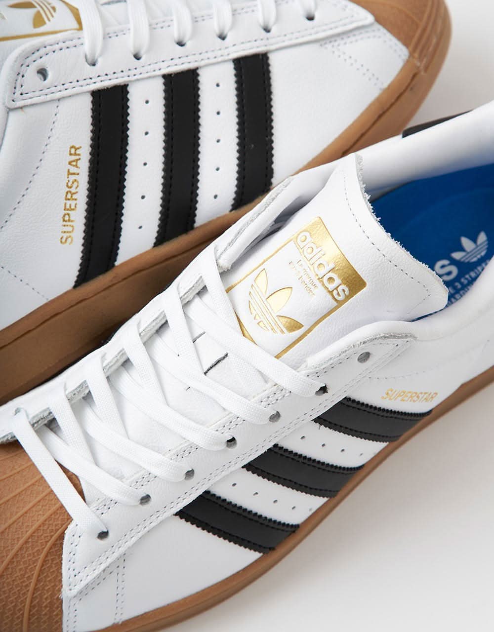 adidas Superstar ADV Skate Shoes - White/Core Black/Gum, product image 4