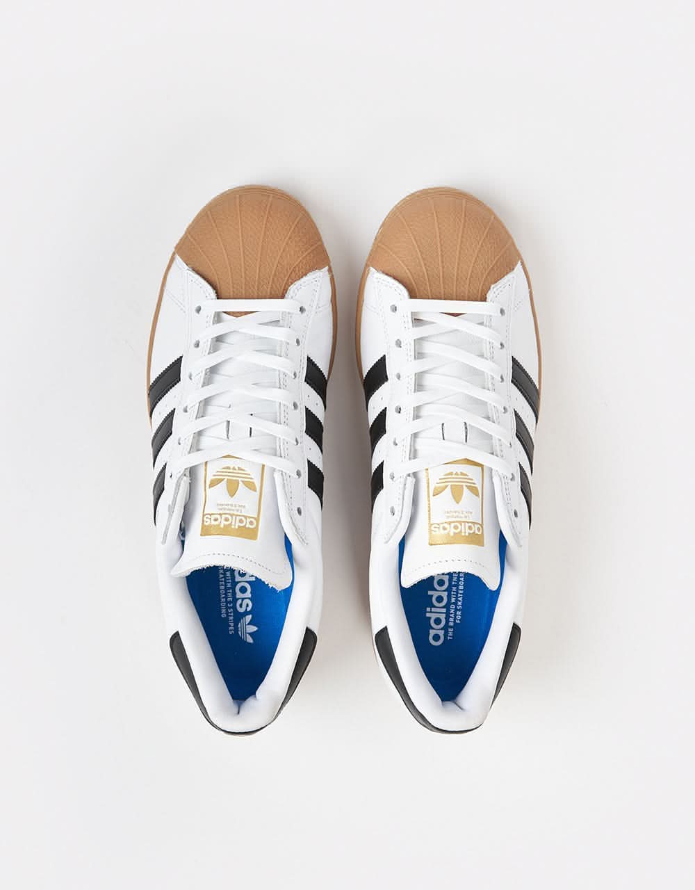 adidas Superstar ADV Skate Shoes - White/Core Black/Gum, product image 6