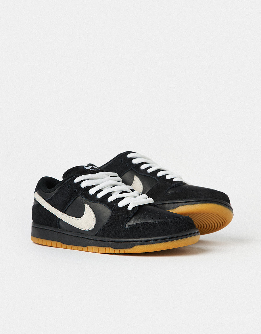 Nike SB Dunk Low Pro Skate Shoes - Black/White/Gum Light Brown, product image 3