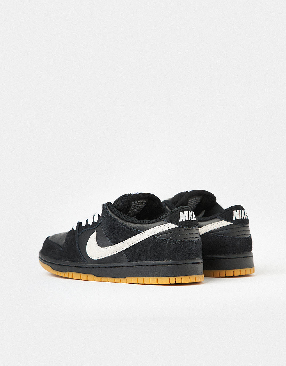Nike SB Dunk Low Pro Skate Shoes - Black/White/Gum Light Brown, product image 5