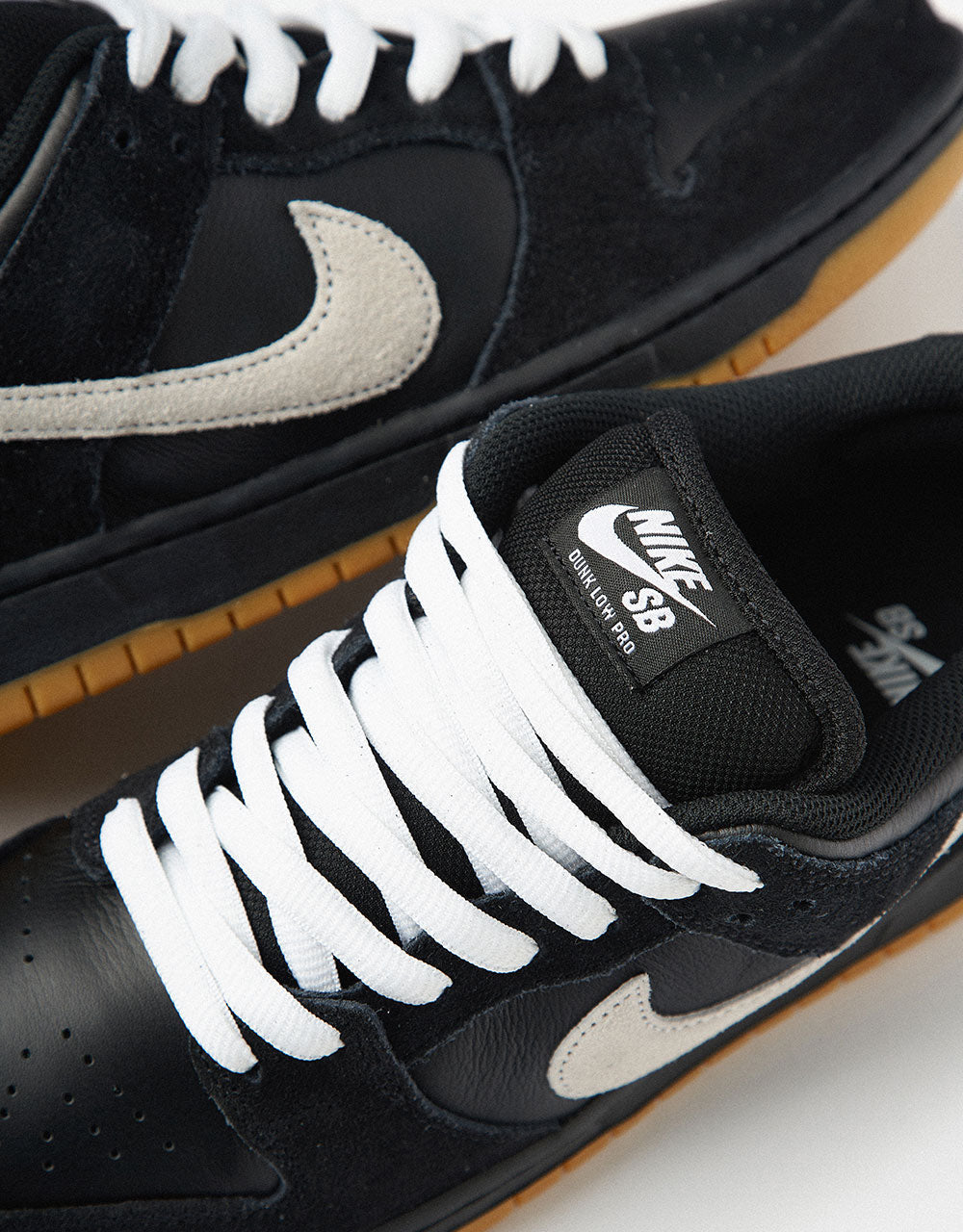 Nike SB Dunk Low Pro Skate Shoes - Black/White/Gum Light Brown, product image 9