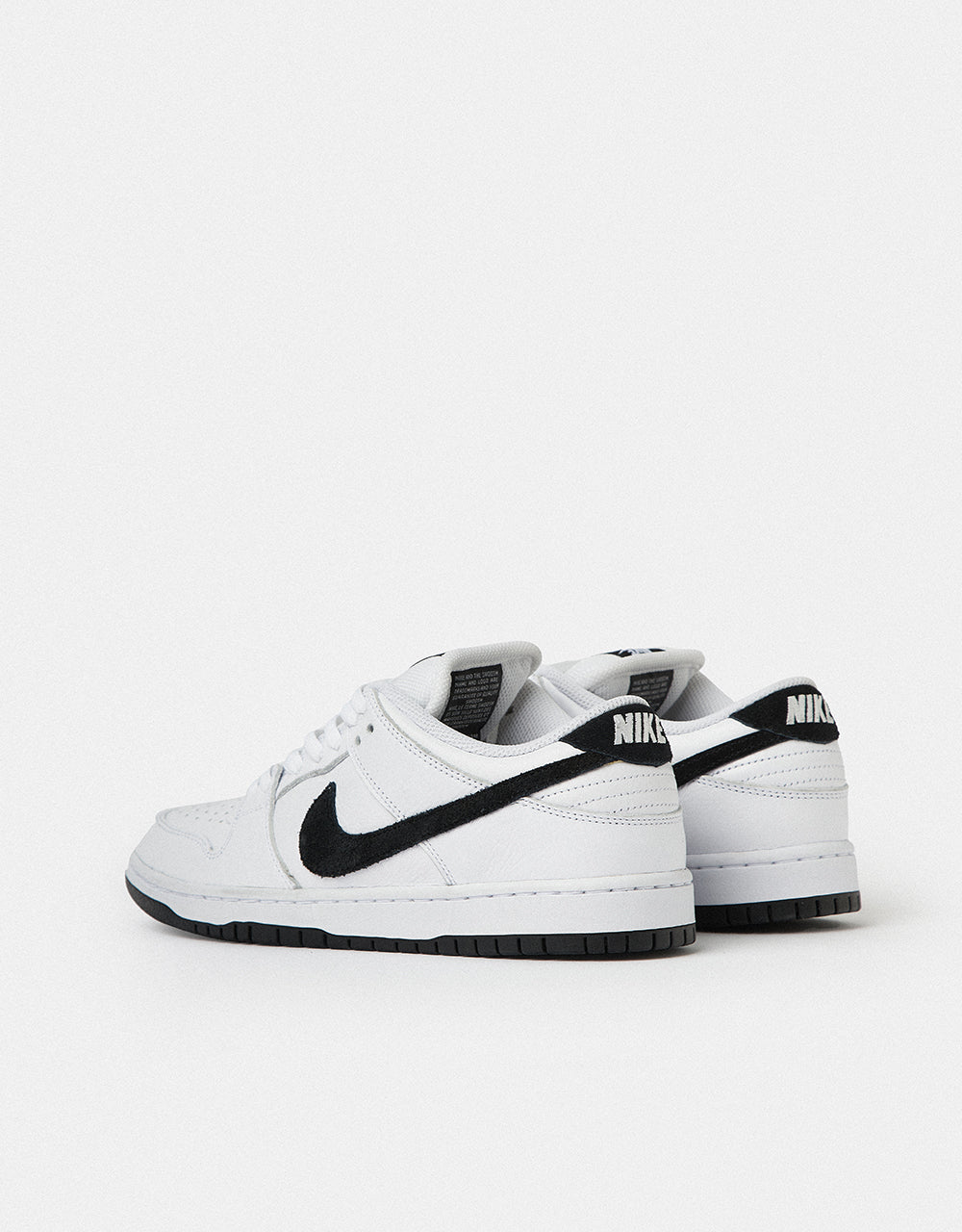 Nike SB Dunk Low Pro Skate Shoes - White/Black, product image 5