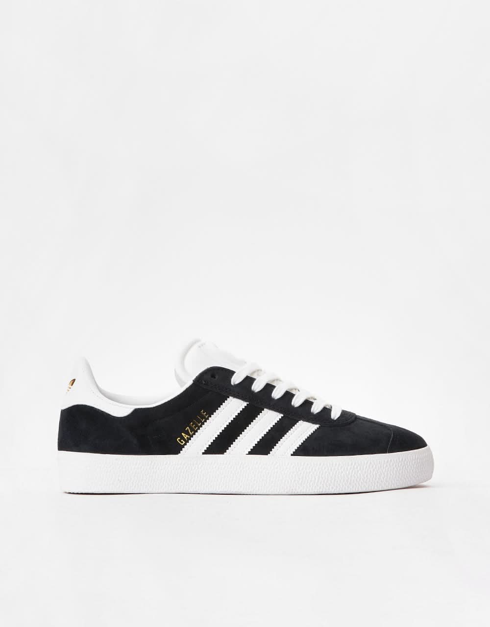 adidas Gazelle ADV Skate Shoes - Core Black/White/Gold Metallic, product image 1