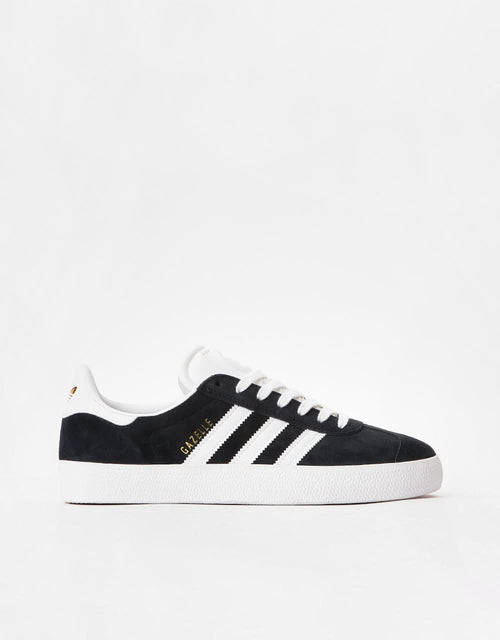adidas Gazelle ADV Skate Shoes - Core Black/White/Gold Metallic, product image 1