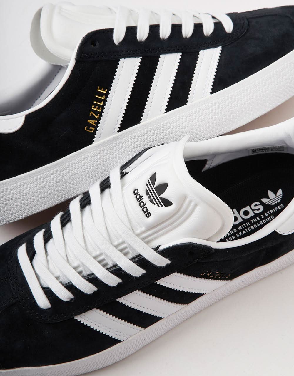 adidas Gazelle ADV Skate Shoes - Core Black/White/Gold Metallic, product image 4