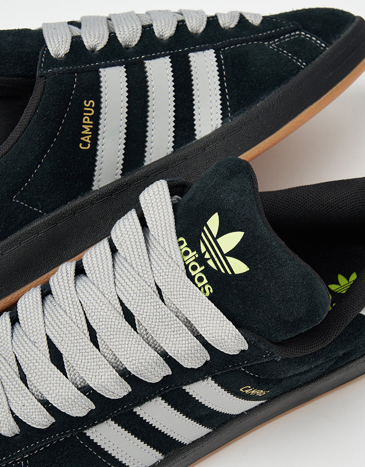 adidas Campus ADV Skate Shoes - Core Black/Grey/Gold Metallic, product image 7