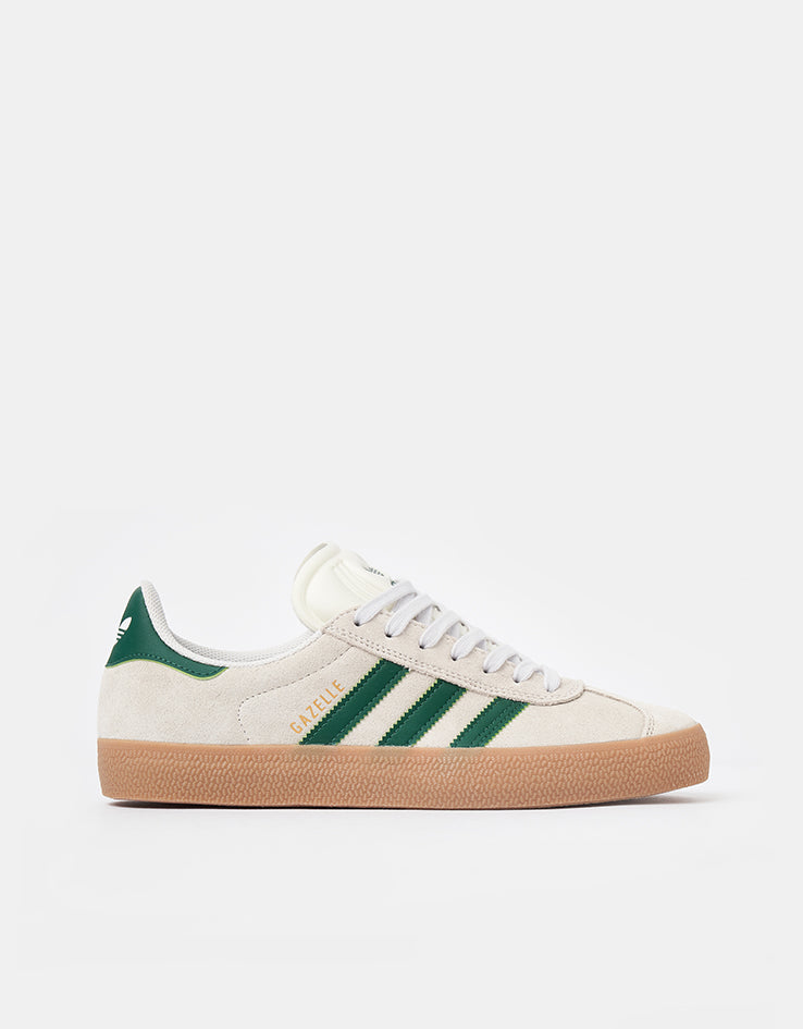 adidas Gazelle ADV Skate Shoes - Crystal White/Gum, product image 1