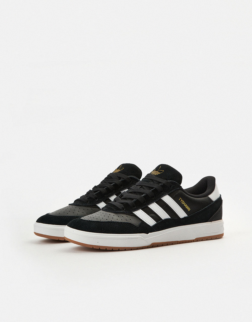 adidas Tyshawn II Skate Shoes - Core Black/White/Gum, product image 4