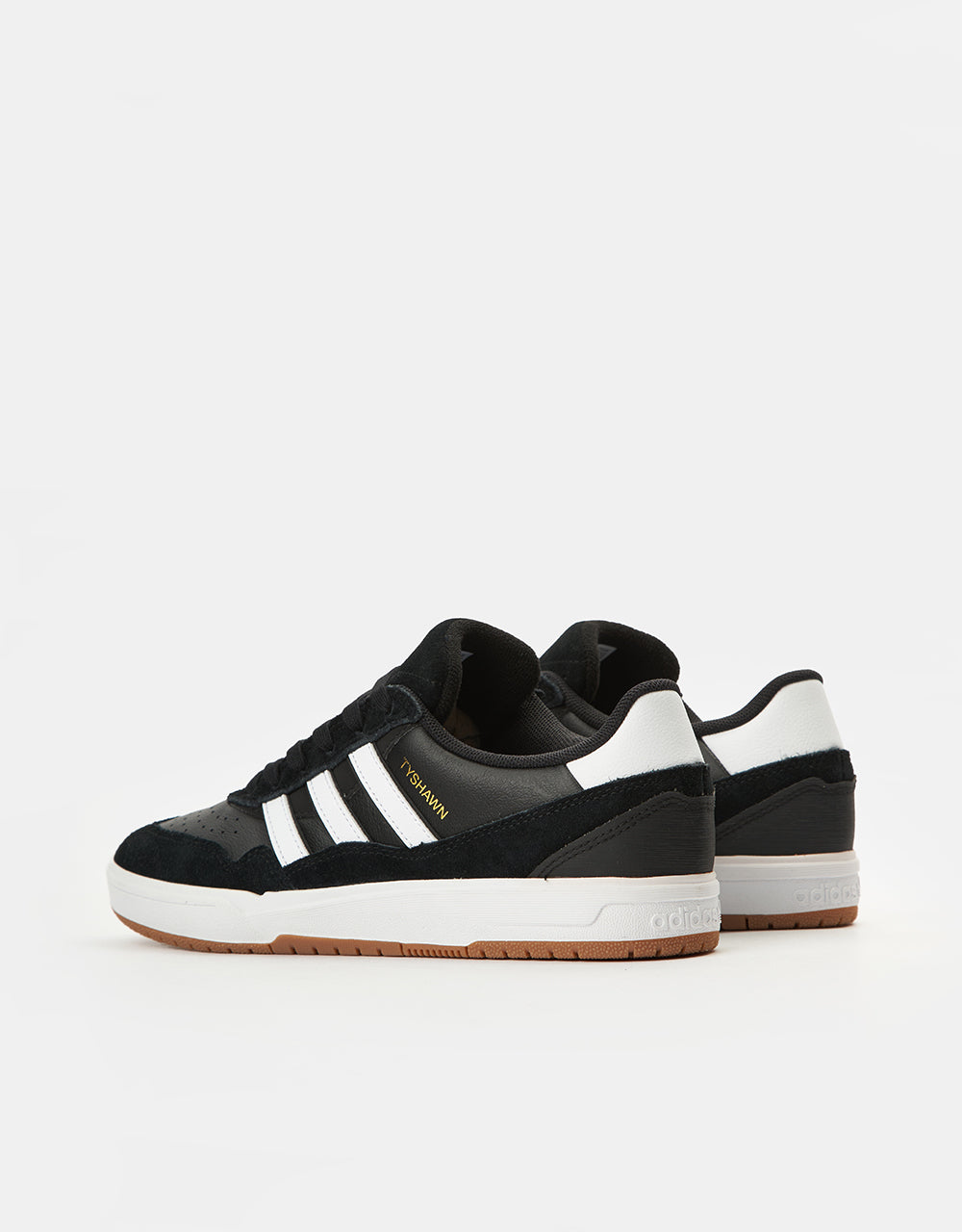 adidas Tyshawn II Skate Shoes - Core Black/White/Gum, product image 5