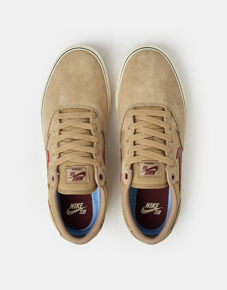 Nike SB Chron 2 Skate Shoes - Parachute Beige/Dark Team Red, product image 2
