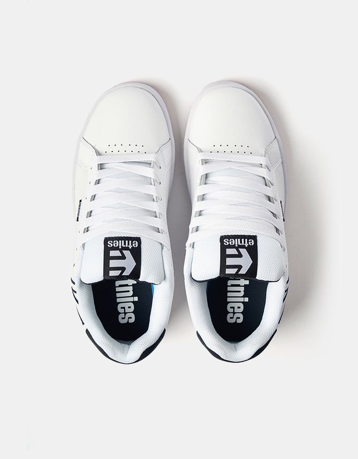etnies Fader Skate Shoes - White/Navy, product image 2