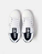 etnies Fader Skate Shoes - White/Navy, product image 2