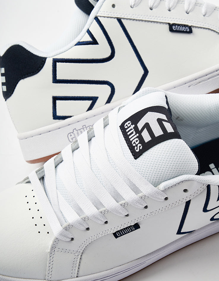 etnies Fader Skate Shoes - White/Navy, product image 6