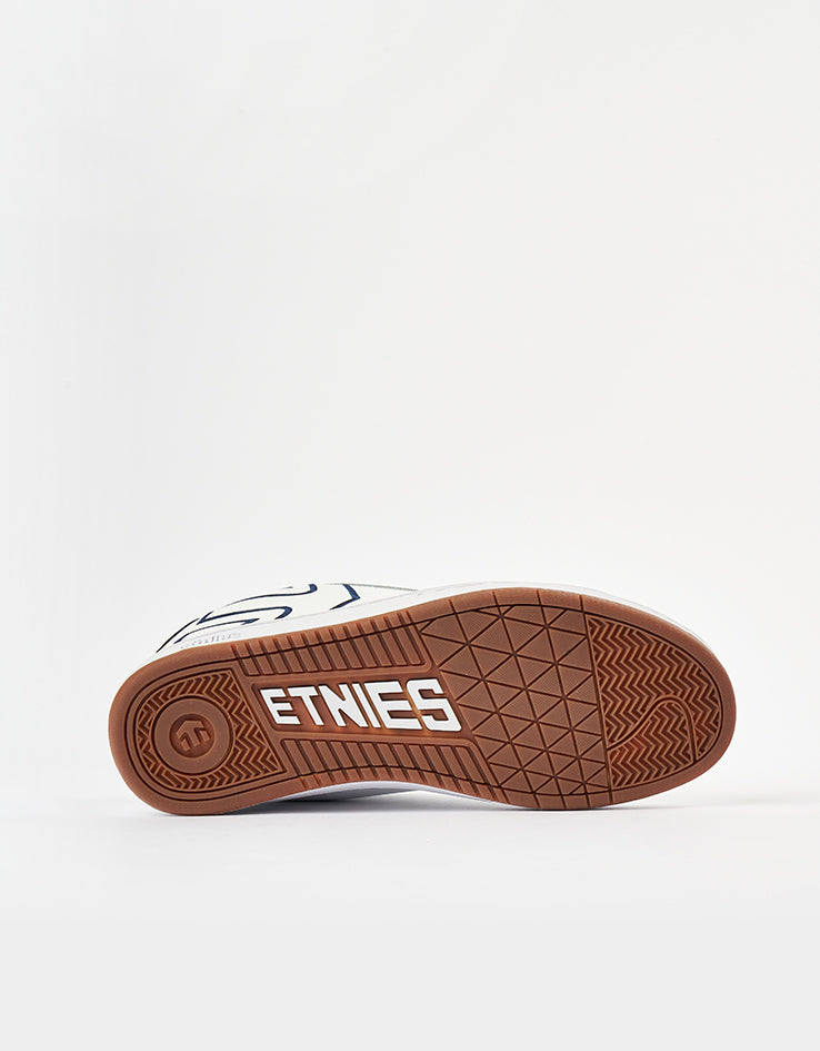 etnies Fader Skate Shoes - White/Navy, product image 7