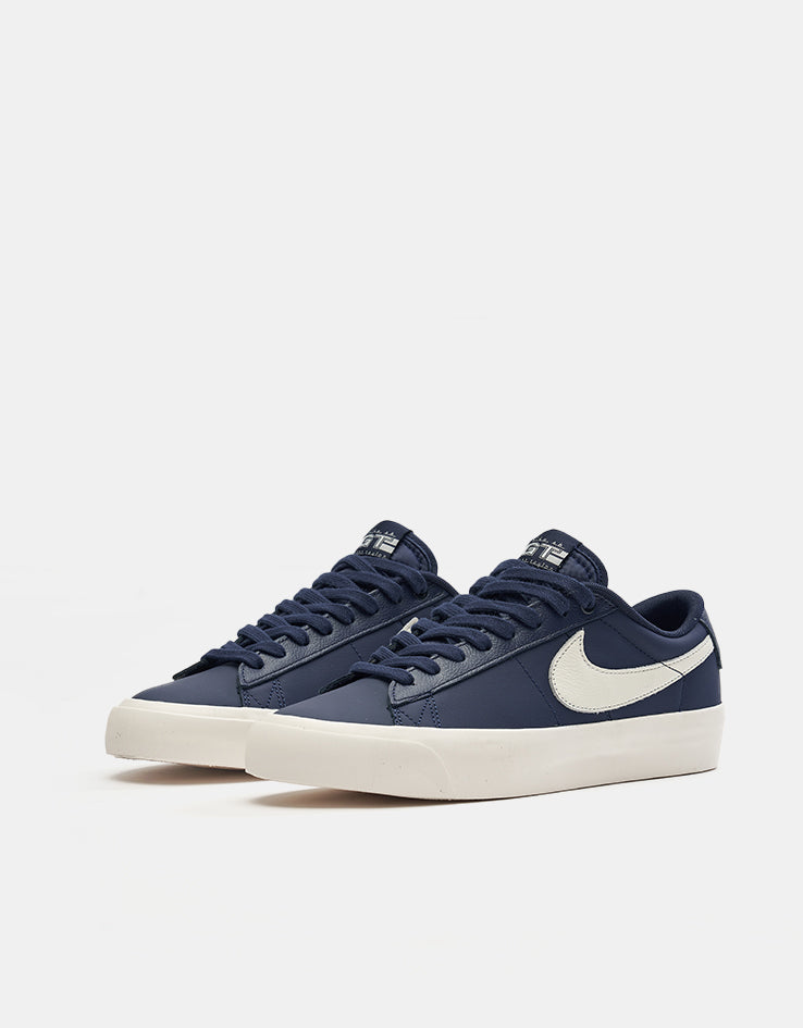 Nike SB Zoom Blazer Low Pro GT Skate Shoes - Blue Void/Sail, product image 3