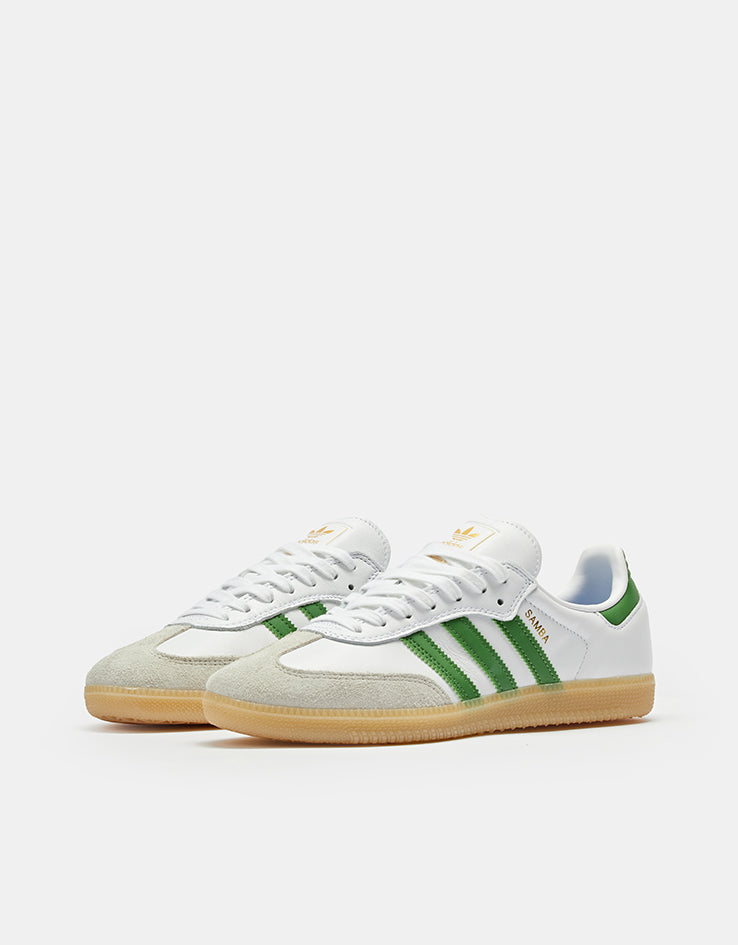 adidas Samba ADV Skate Shoes - Cloud White/Crew Green/Gum, product image 3