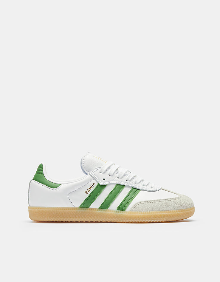 adidas Samba ADV Skate Shoes - Cloud White/Crew Green/Gum, product image 1